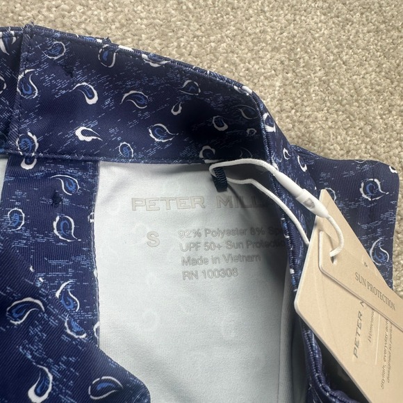 Peter Millar Women's Sleeveless Golf Polo Shirt Paisley Print UPF 50+ S - Picture 6 of 11